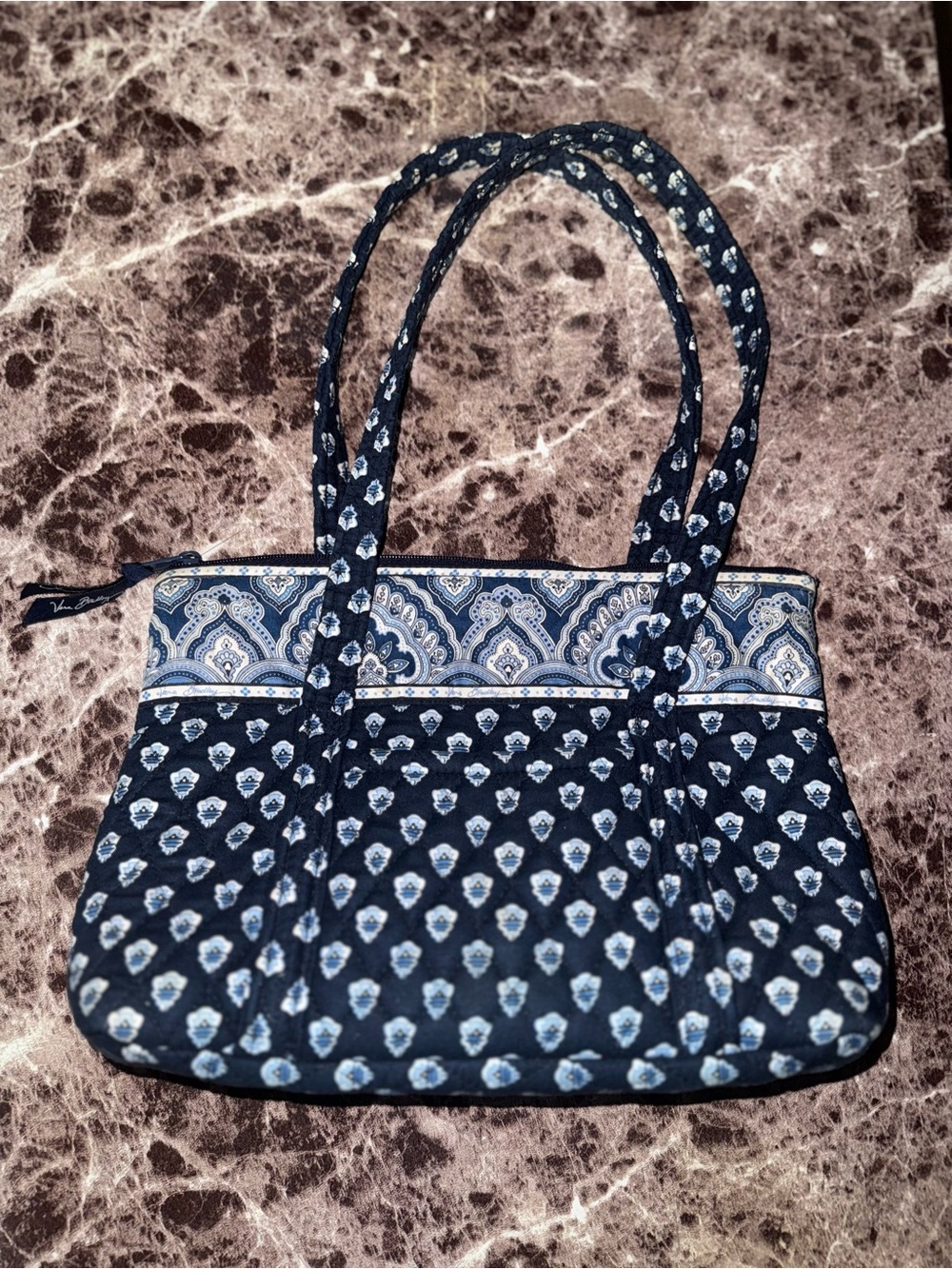 Vera Bradley Indigo Pop Quilted Tote Bag